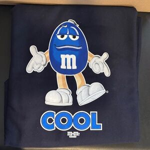 NWT M&M'’s Stadium Blanket Sweatshirt Material Navy